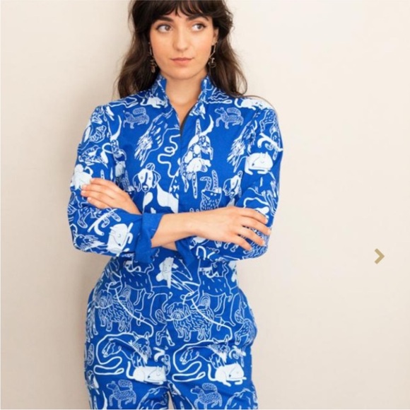 Nooworks x Eva Stalinski Blue Dog Jumpsuit
